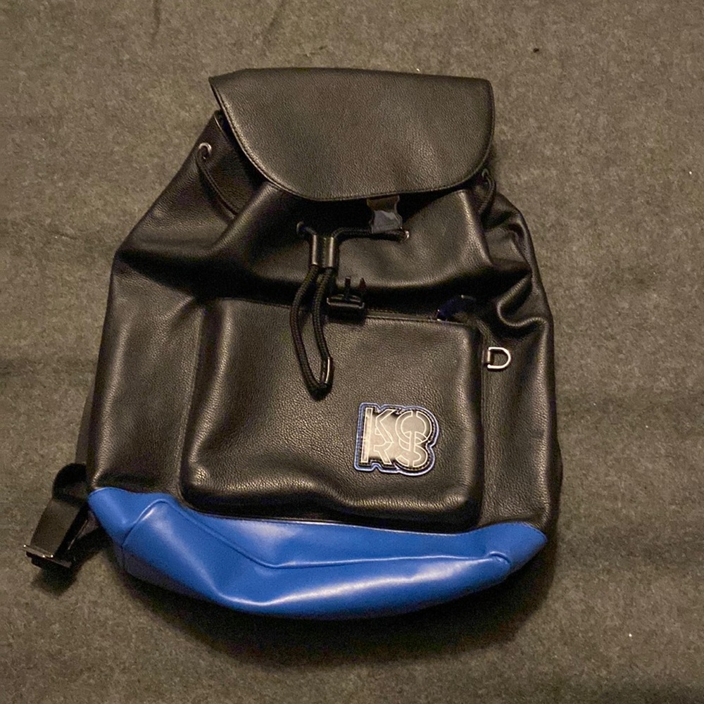 Michael Kors Men’s Backpack Black and Blue NWOT Leather
